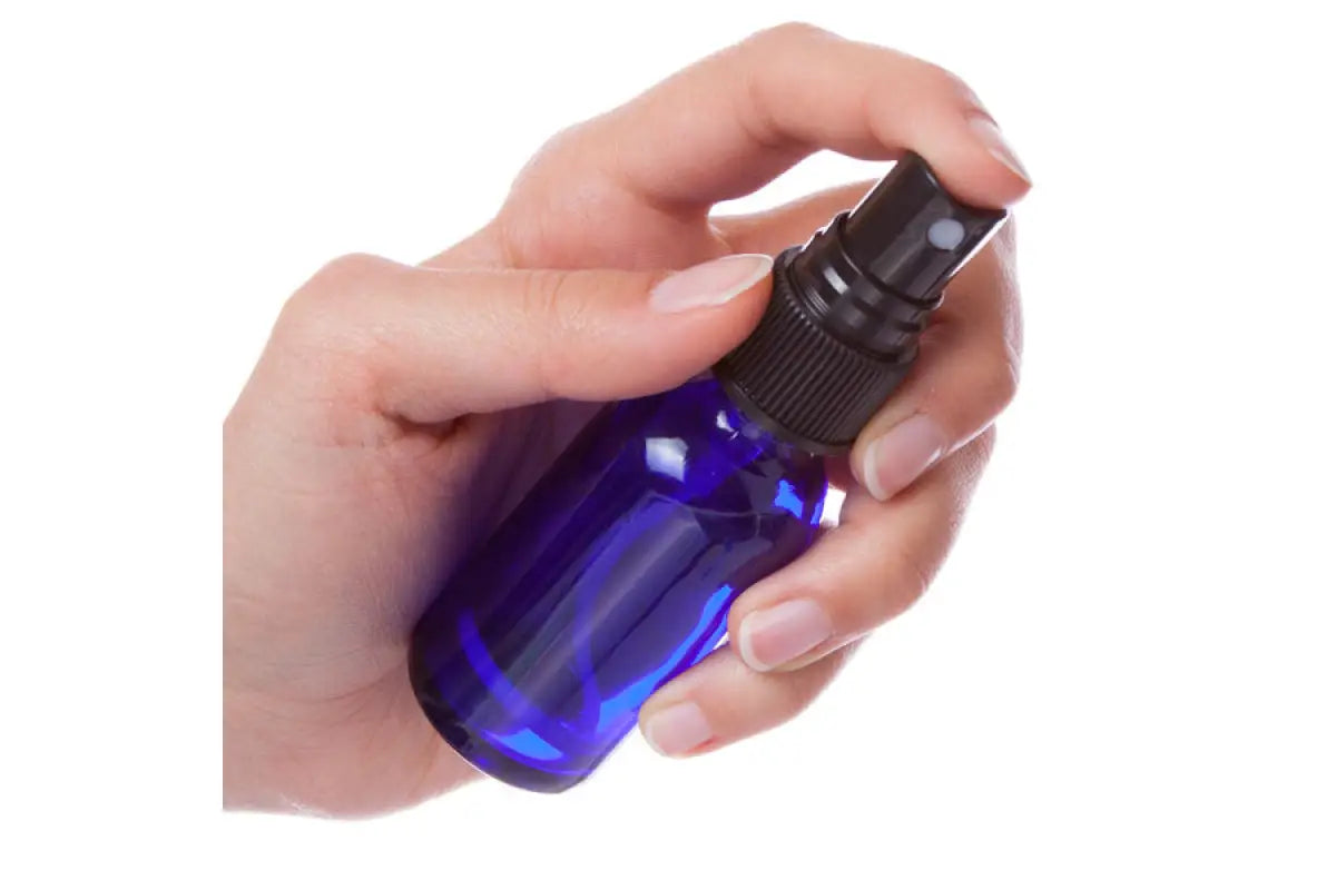 1 oz. Blue Glass Bottles and Misting Sprayers (Pack of 6)