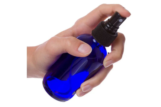 4 oz. Blue Glass Bottle with Misting Sprayer