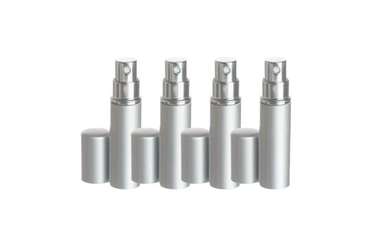5 ml Deluxe Silver-tone Misting Spray Bottle (Pack of 4)