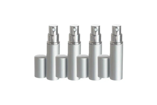 5 ml Deluxe Silver-tone Misting Spray Bottle (Pack of 4)