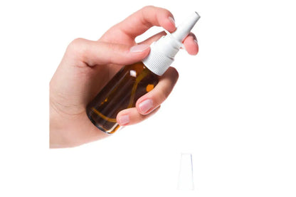 1 oz. Amber Glass Bottles with White Nasal Sprayers (Pack of 6)