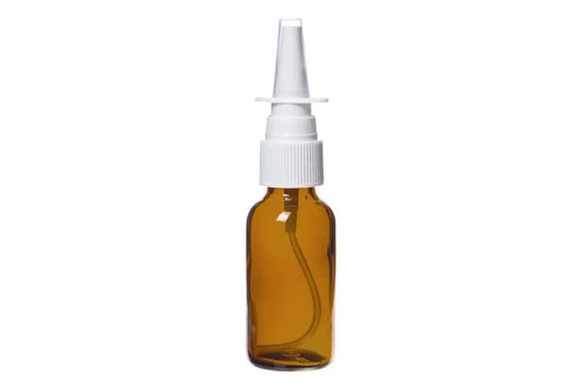 1 oz. Amber Glass Bottles with White Nasal Sprayers (Pack of 6)