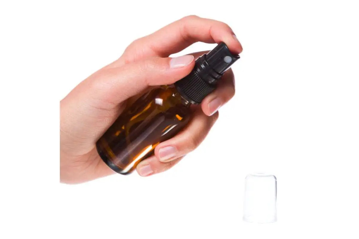 1 oz. Amber Glass Bottles and Misting Sprayers (Pack of 6)