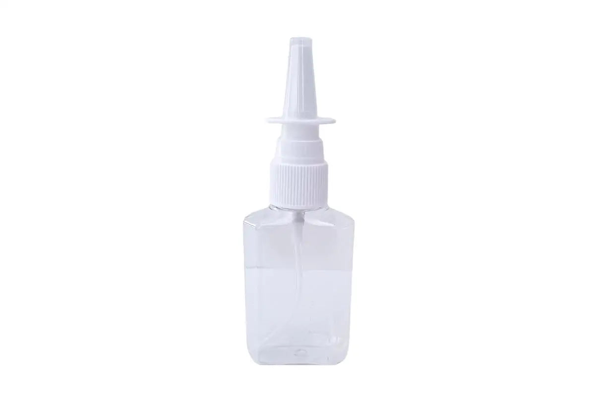 2 oz. Clear Plastic Bottle with White Nasal Spray Top