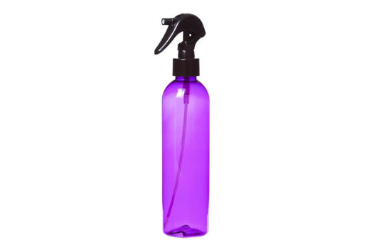 8 oz. Purple Plastic Bottle with Black Trigger Sprayer